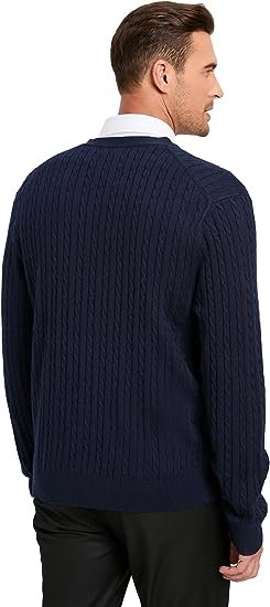 Men's Wool Blended Cardigan Sweaters V Neck Button Down Cardigans with Pockets
